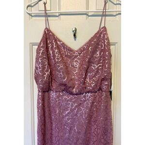 Reverie Mesh And Sequin Spaghetti Strap Gown In Dusty Rose Prom Bridal Size 6